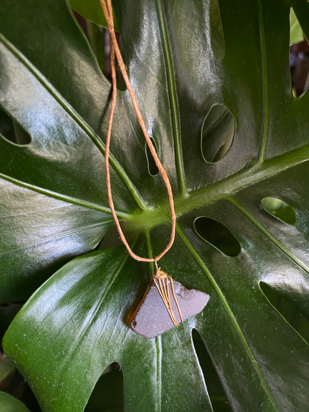 Brown Seaglass necklace