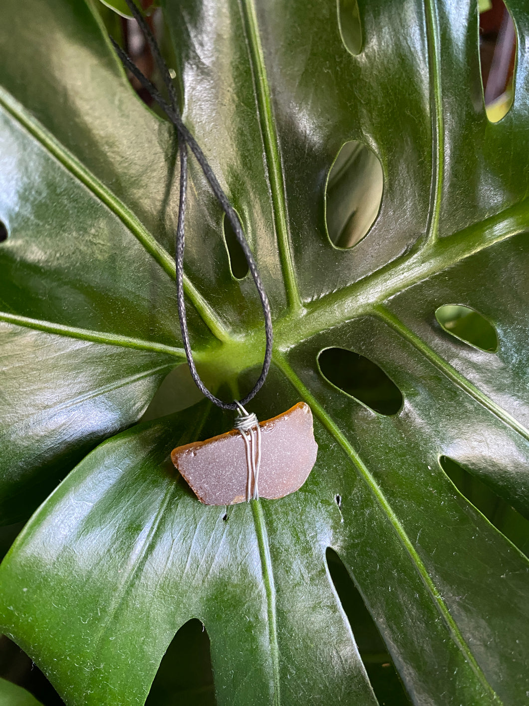 Brown Seaglass necklace