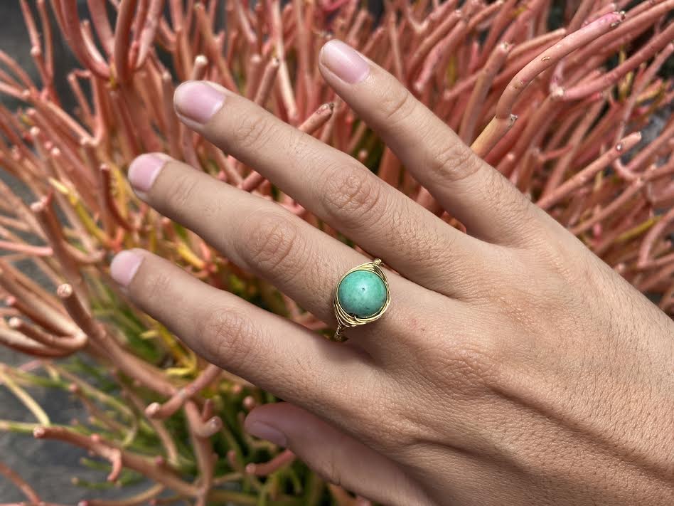 Turquoise Wire Wrapped Ring