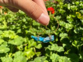 Apatite Hoop Earrings