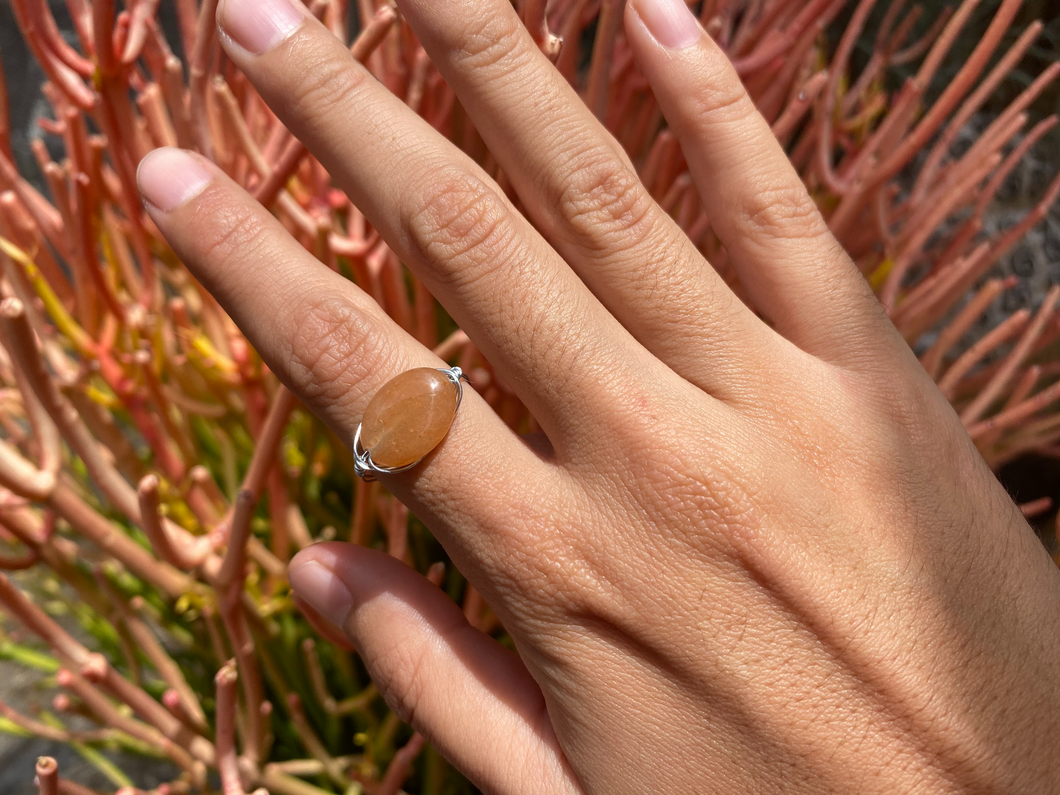 Red Aventurine Wire Wrapped Ring