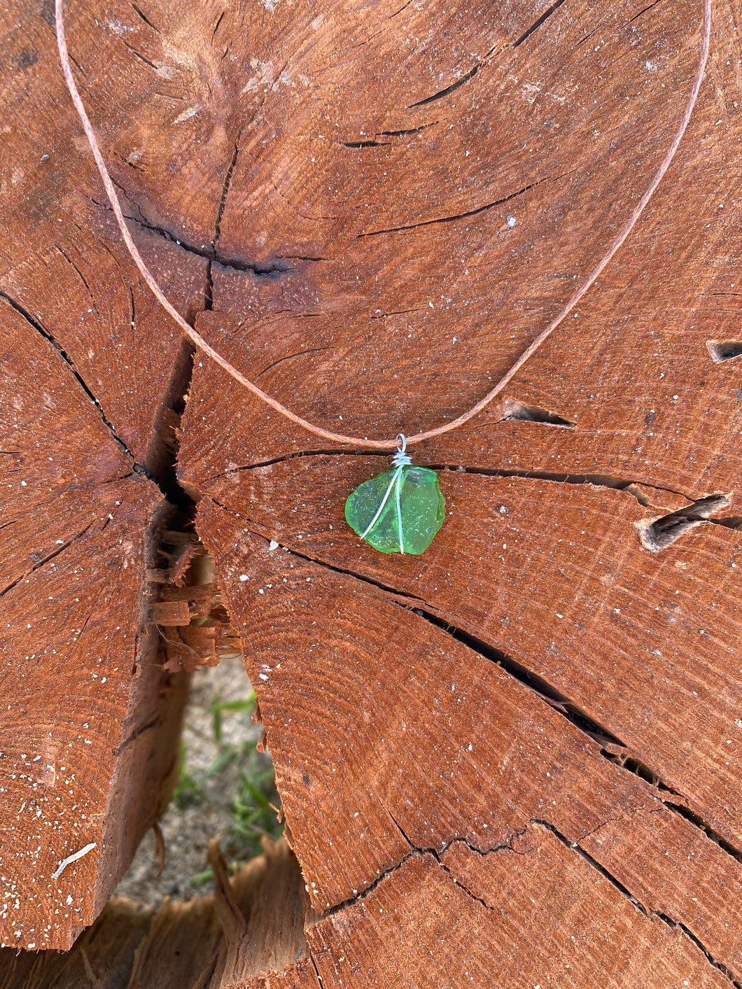 Green Seaglass Adjustable Necklace